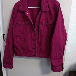 NWOT Extra Large Cranberry Womens Light Weight Jacket 98% Cotton